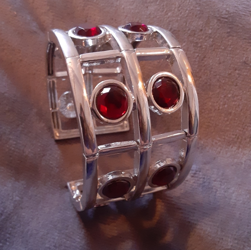 Red Stone Cuff Bracelet